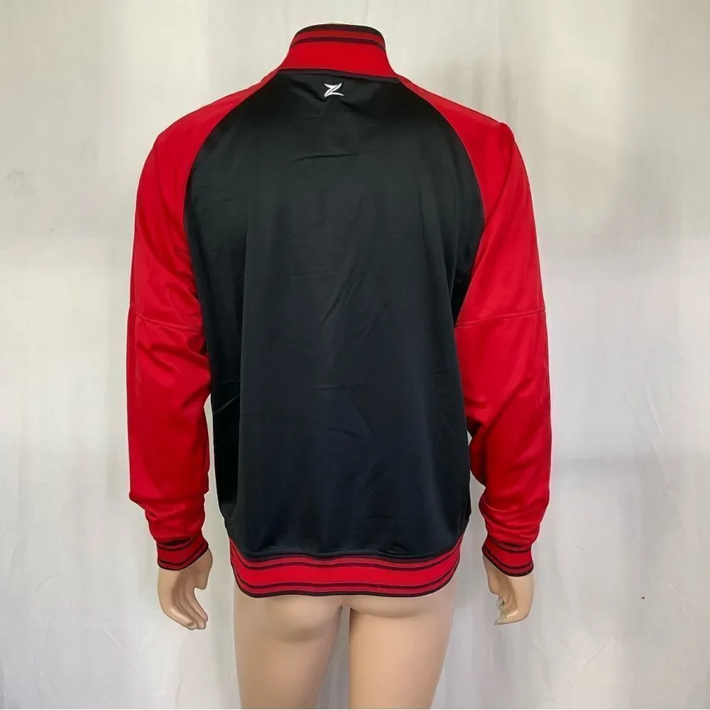 Zipway NBA Chicago Bulls Basketball Zip Up Bomber Sweatshirt Jacket Red Black M